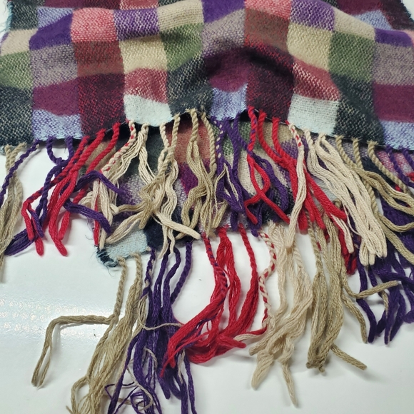 Cashmere Checkered Multicolored Scarf - Picture 2 of 6